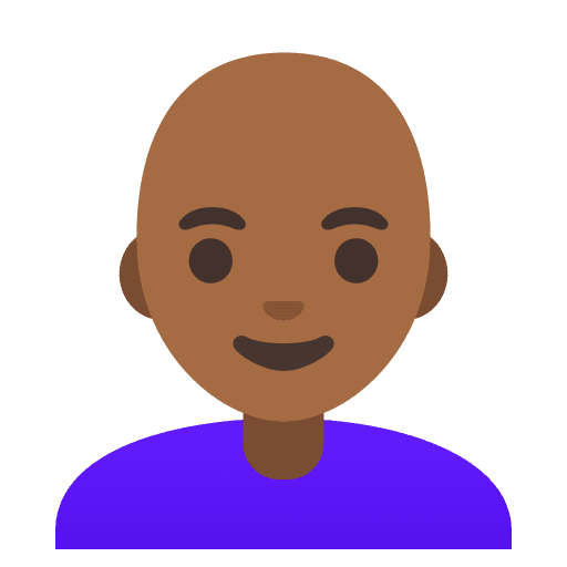 Woman: Medium-dark Skin Tone, Bald