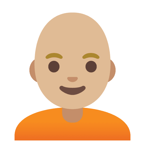 Person: Medium-light Skin Tone, Bald