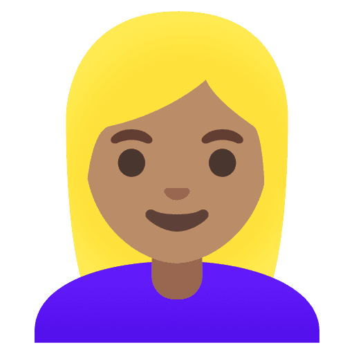 Woman: Medium Skin Tone, Blond Hair