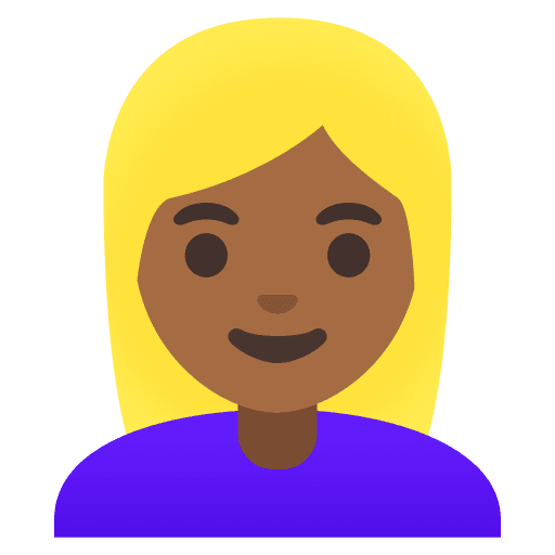 Woman: Medium-dark Skin Tone, Blond Hair