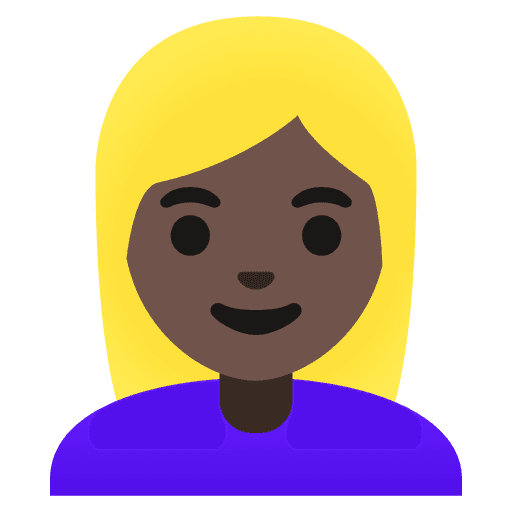 Woman: Dark Skin Tone, Blond Hair