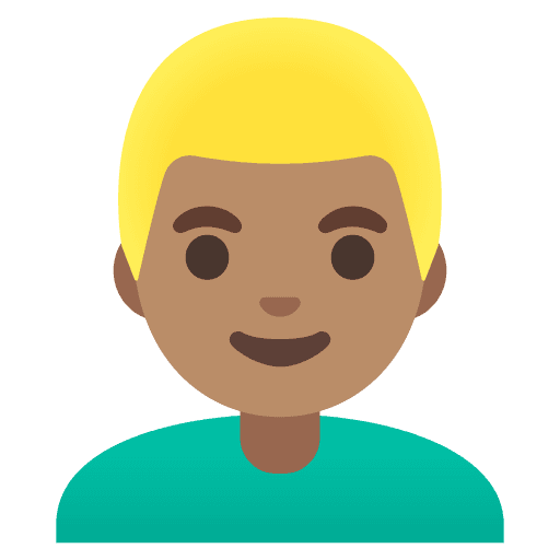 Man: Medium Skin Tone, Blond Hair