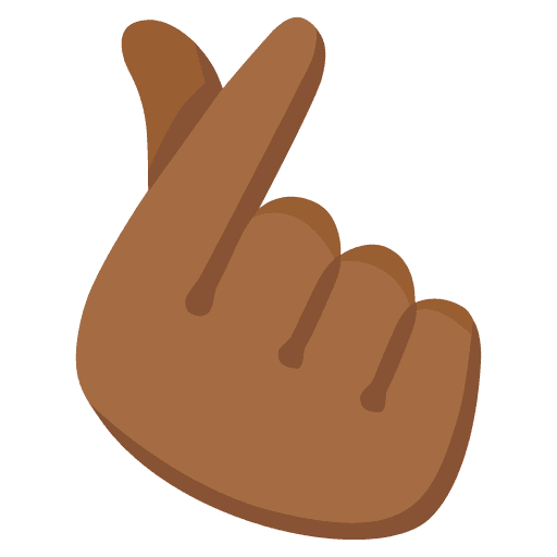 Hand with Index Finger and Thumb Crossed: Medium-dark Skin Tone