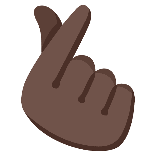 Hand with Index Finger and Thumb Crossed: Dark Skin Tone