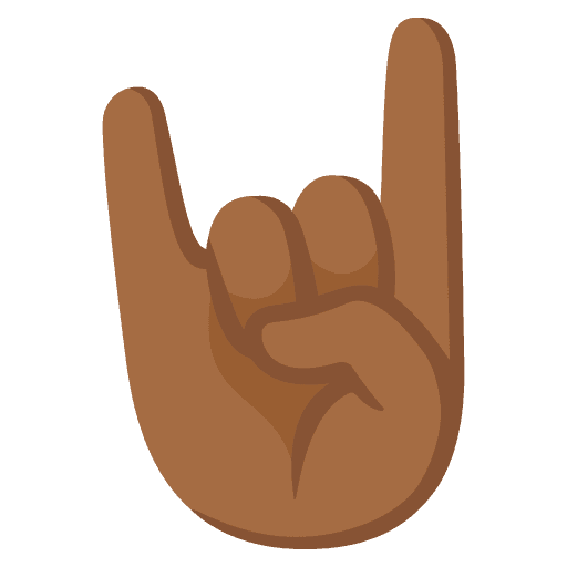 Sign of The Horns: Medium-dark Skin Tone