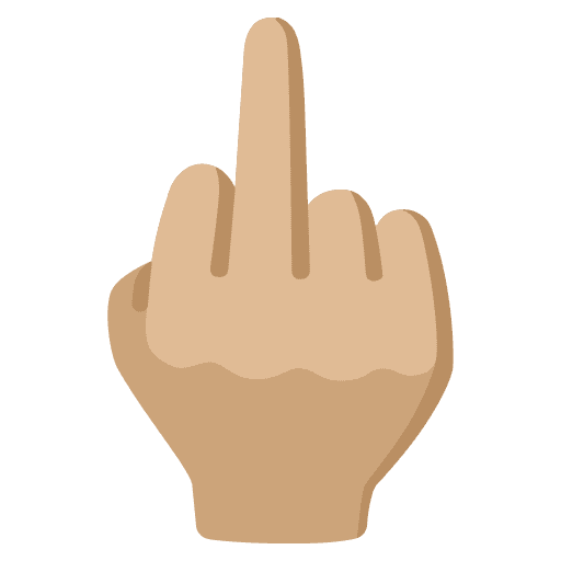 Middle Finger: Medium-light Skin Tone