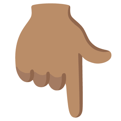 Backhand Index Pointing Down: Medium Skin Tone