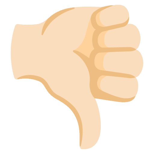 Thumbs Down: Light Skin Tone