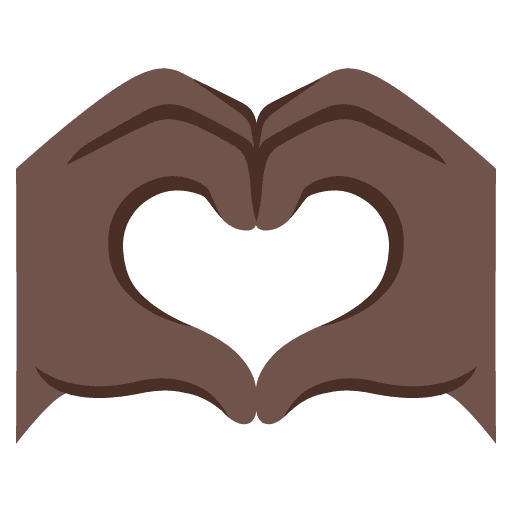 Heart Hands: Dark Skin Tone