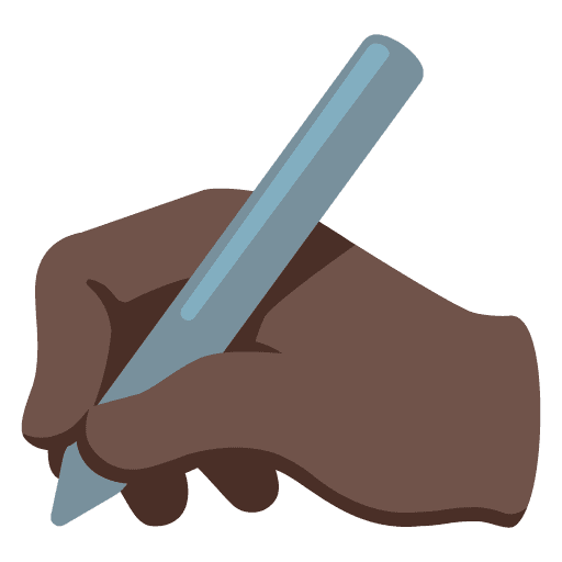 Writing Hand: Dark Skin Tone