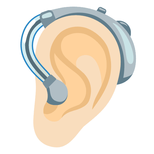 Ear with Hearing Aid: Light Skin Tone