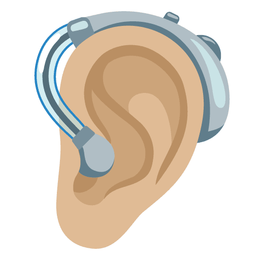 Ear with Hearing Aid: Medium-light Skin Tone