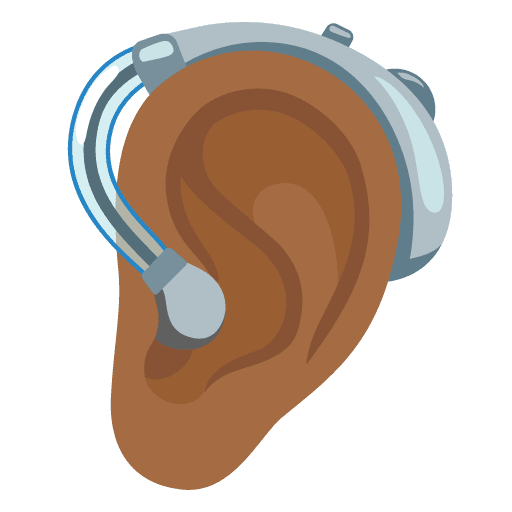 Ear with Hearing Aid: Medium-dark Skin Tone