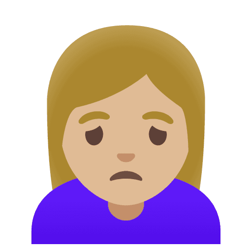 Woman Frowning: Medium-light Skin Tone