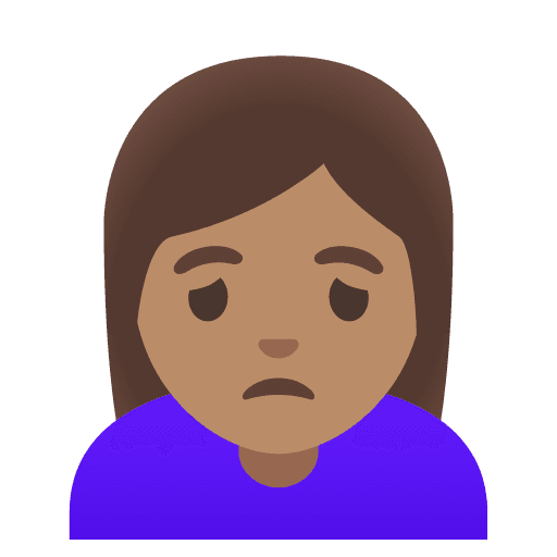 Woman Frowning: Medium Skin Tone