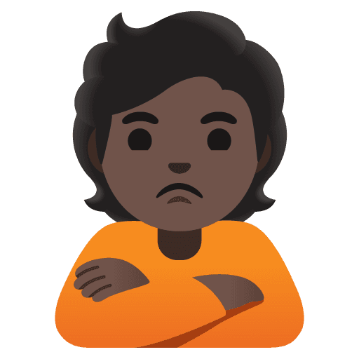 Person Pouting: Dark Skin Tone
