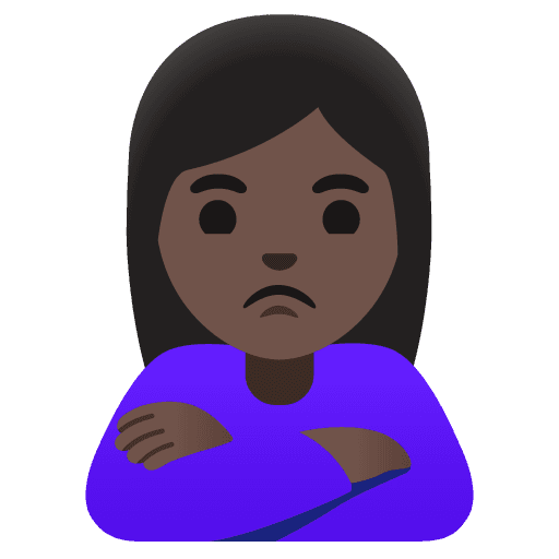 Woman Pouting: Dark Skin Tone