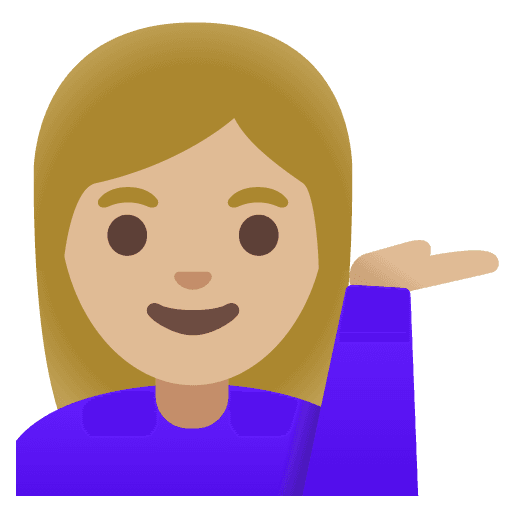 Woman Tipping Hand: Medium-light Skin Tone