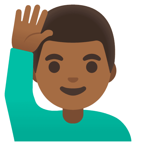 Man Raising Hand: Medium-dark Skin Tone