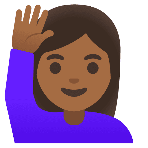 Woman Raising Hand: Medium-dark Skin Tone