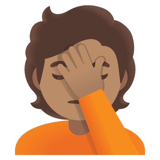 Person Facepalming: Medium Skin Tone