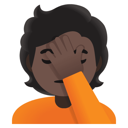 Person Facepalming: Dark Skin Tone