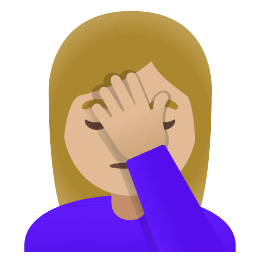 Woman Facepalming: Medium-light Skin Tone