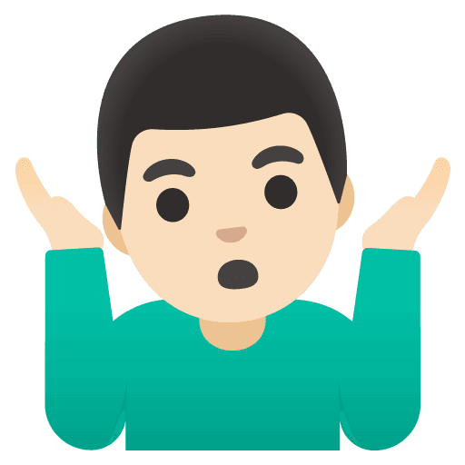 Man Shrugging: Light Skin Tone