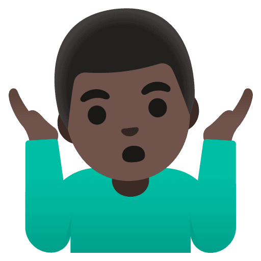 Man Shrugging: Dark Skin Tone