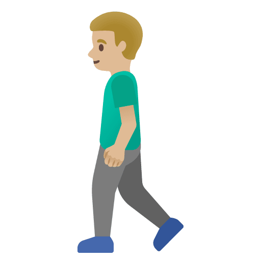 Man Walking: Medium-light Skin Tone
