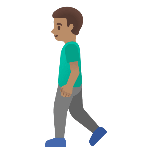 Pria Berjalan: Kulit Sedang