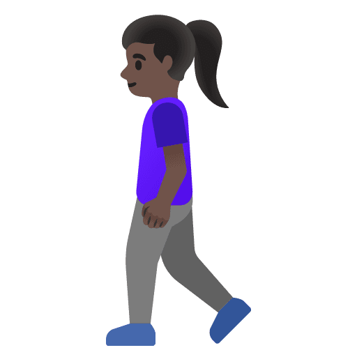 Woman Walking: Dark Skin Tone