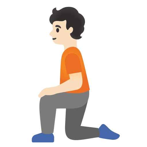 Person Kneeling: Light Skin Tone