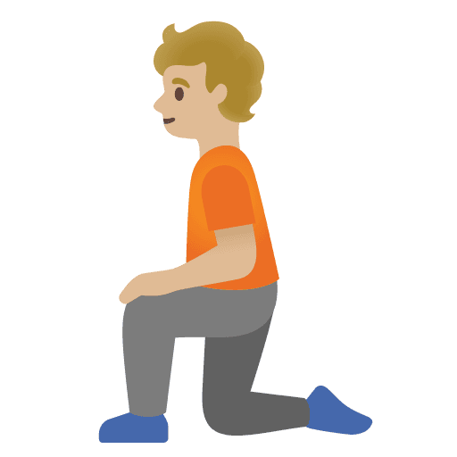Person Kneeling: Medium-light Skin Tone