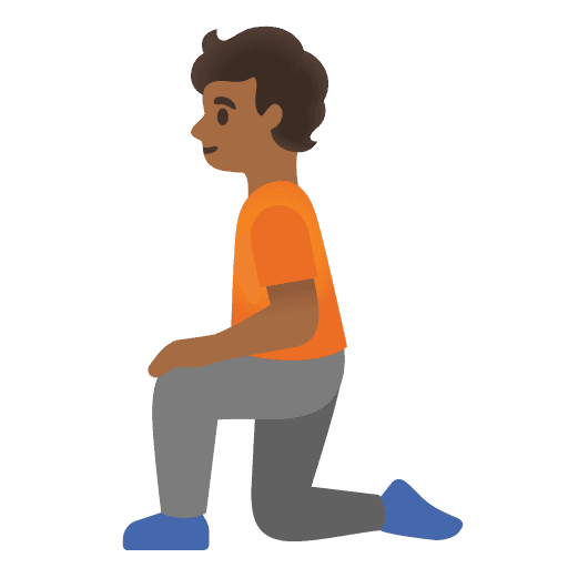 Person Kneeling: Medium-dark Skin Tone