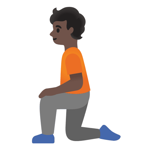 Person Kneeling: Dark Skin Tone
