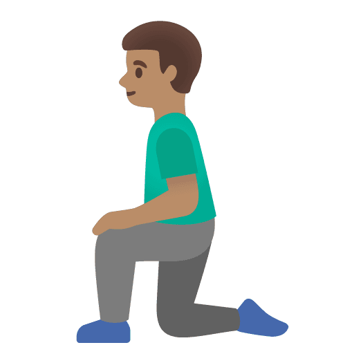 Man Kneeling: Medium Skin Tone