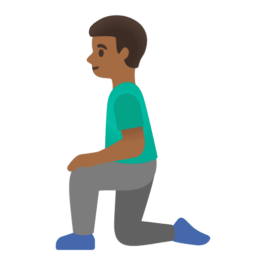 Man Kneeling: Medium-dark Skin Tone