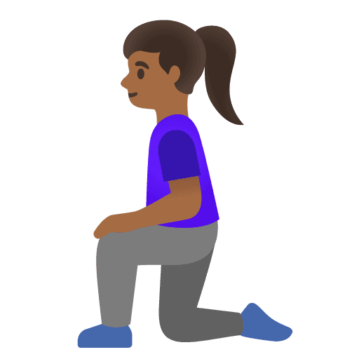 Woman Kneeling: Medium-dark Skin Tone