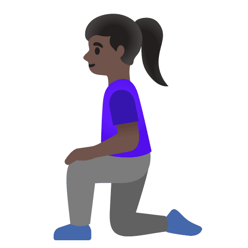Woman Kneeling: Dark Skin Tone