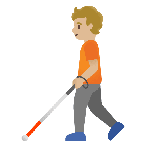 Person with White Cane: Medium-light Skin Tone