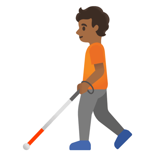 Person with White Cane: Medium-dark Skin Tone