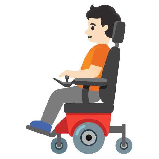 Person in Motorized Wheelchair: Light Skin Tone