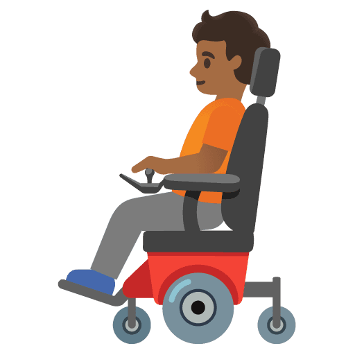 Person in Motorized Wheelchair: Medium-dark Skin Tone