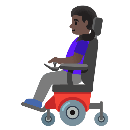 Woman in Motorized Wheelchair: Dark Skin Tone