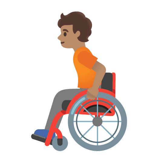 Person in Manual Wheelchair: Medium Skin Tone