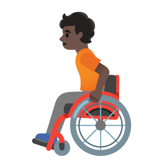 Person in Manual Wheelchair: Dark Skin Tone