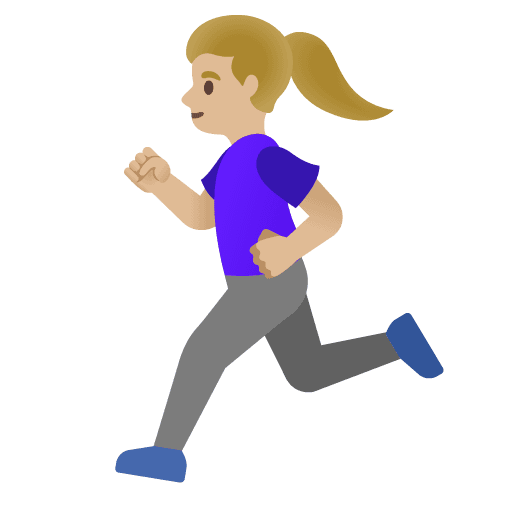 Woman Running: Medium-light Skin Tone