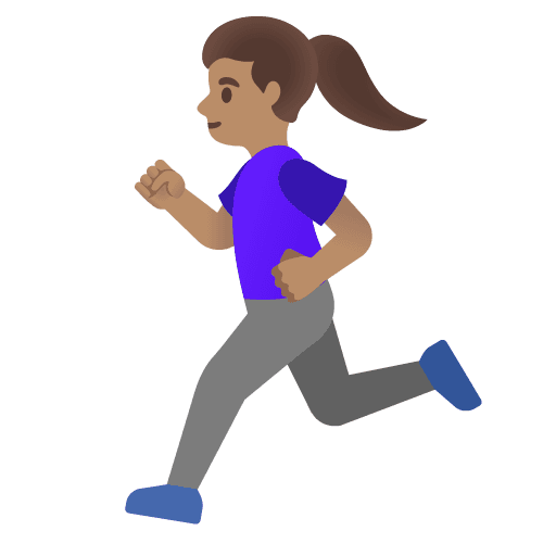 Woman Running: Medium Skin Tone