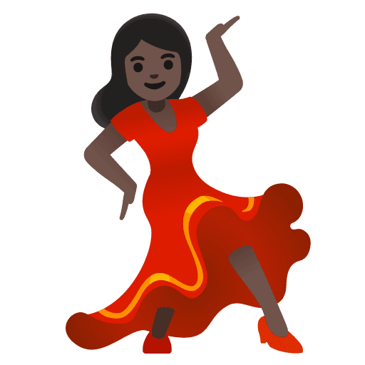 Woman Dancing: Dark Skin Tone